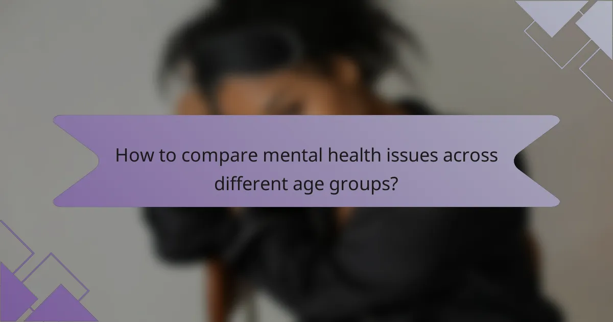 How to compare mental health issues across different age groups?