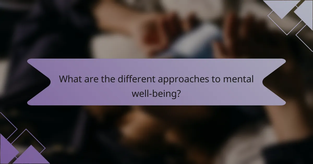 What are the different approaches to mental well-being?