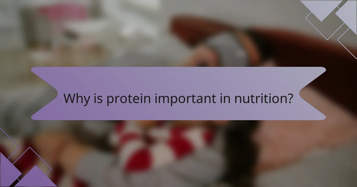Why is protein important in nutrition?